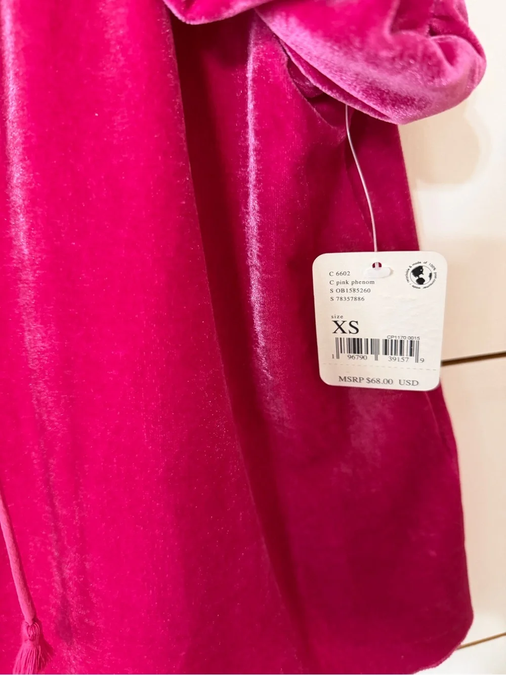 Free People Terese Velour Top Size XS NWT